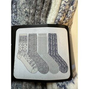 Cuddl Duds Ladies Comfort Boot Socks Cozy Plushfill Womens Size 4-10 4 Pack NIP